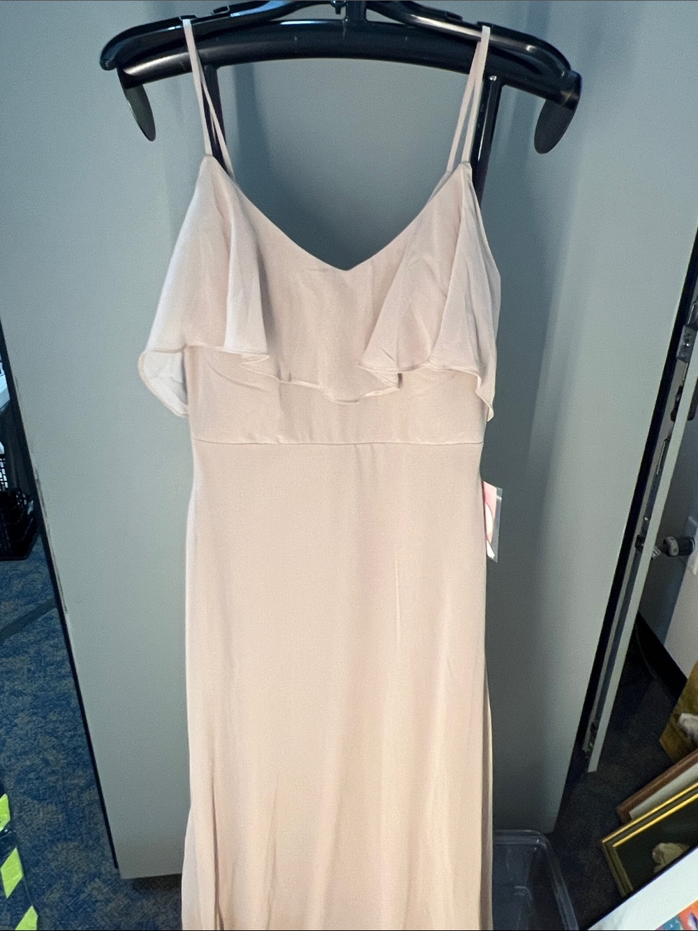 Birdy Grey Blush Maxi Dress with Ruffle Bodice